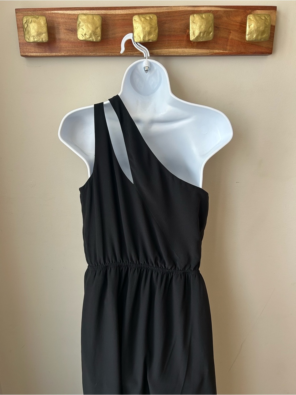 Club Monaco SILK Black One-Shoulder Maxi Dress with Side Slits - 90s Minimalism - Picture 5 of 14